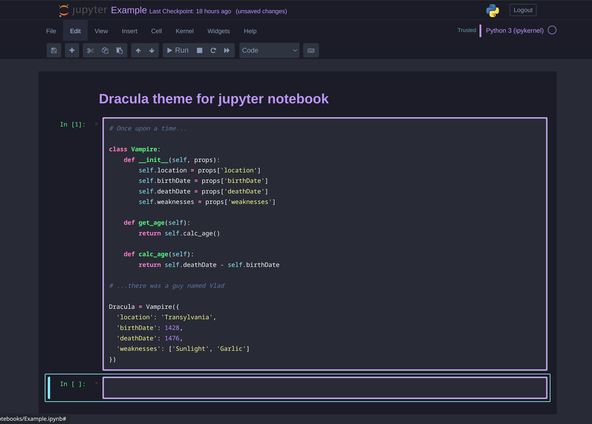 jupyter-notebook - Theme Preview