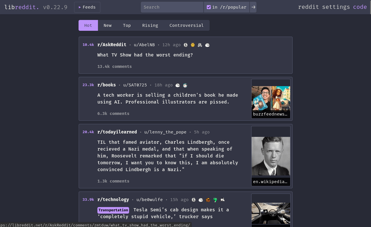 libreddit - Theme Preview