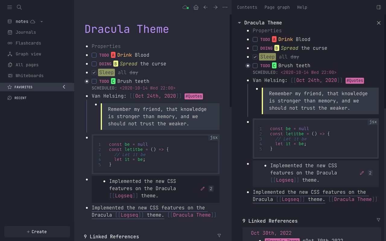 logseq - Theme Preview