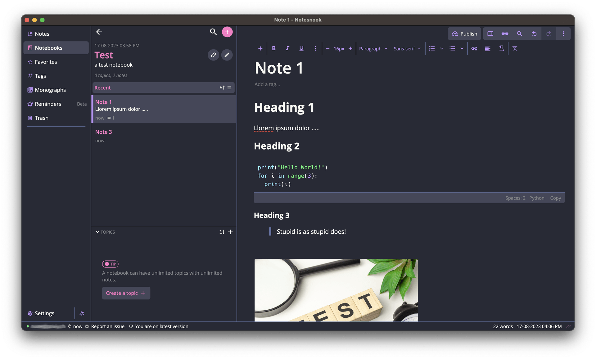 notesnook - Theme Preview