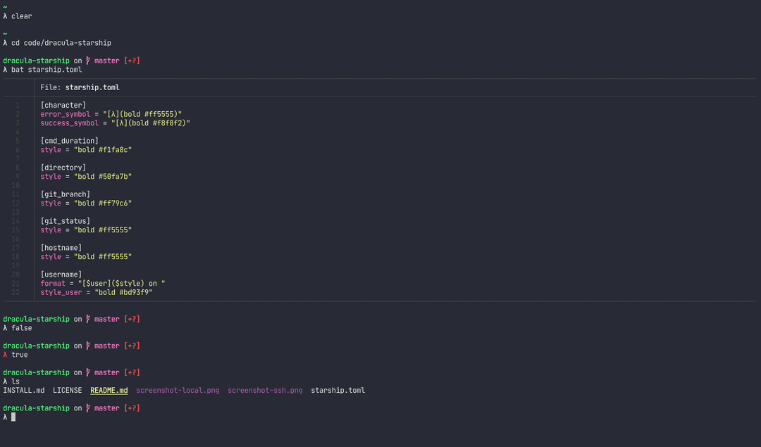 Starship - Dracula Theme