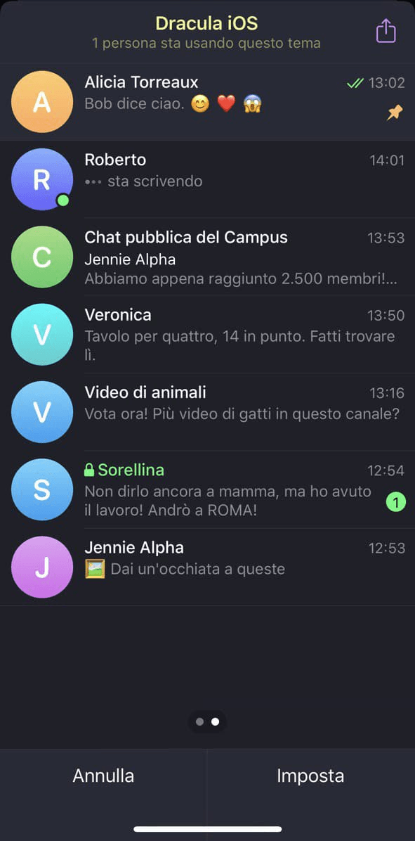 telegram tema iphone