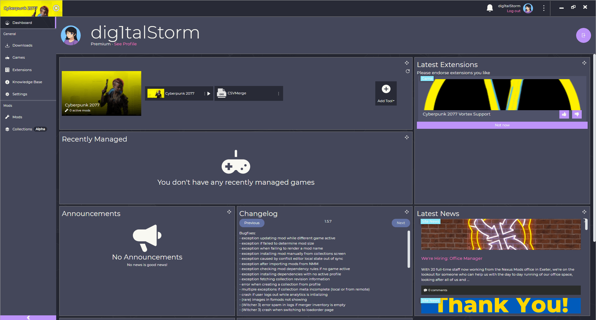 vortex-mod-manager - Theme Preview