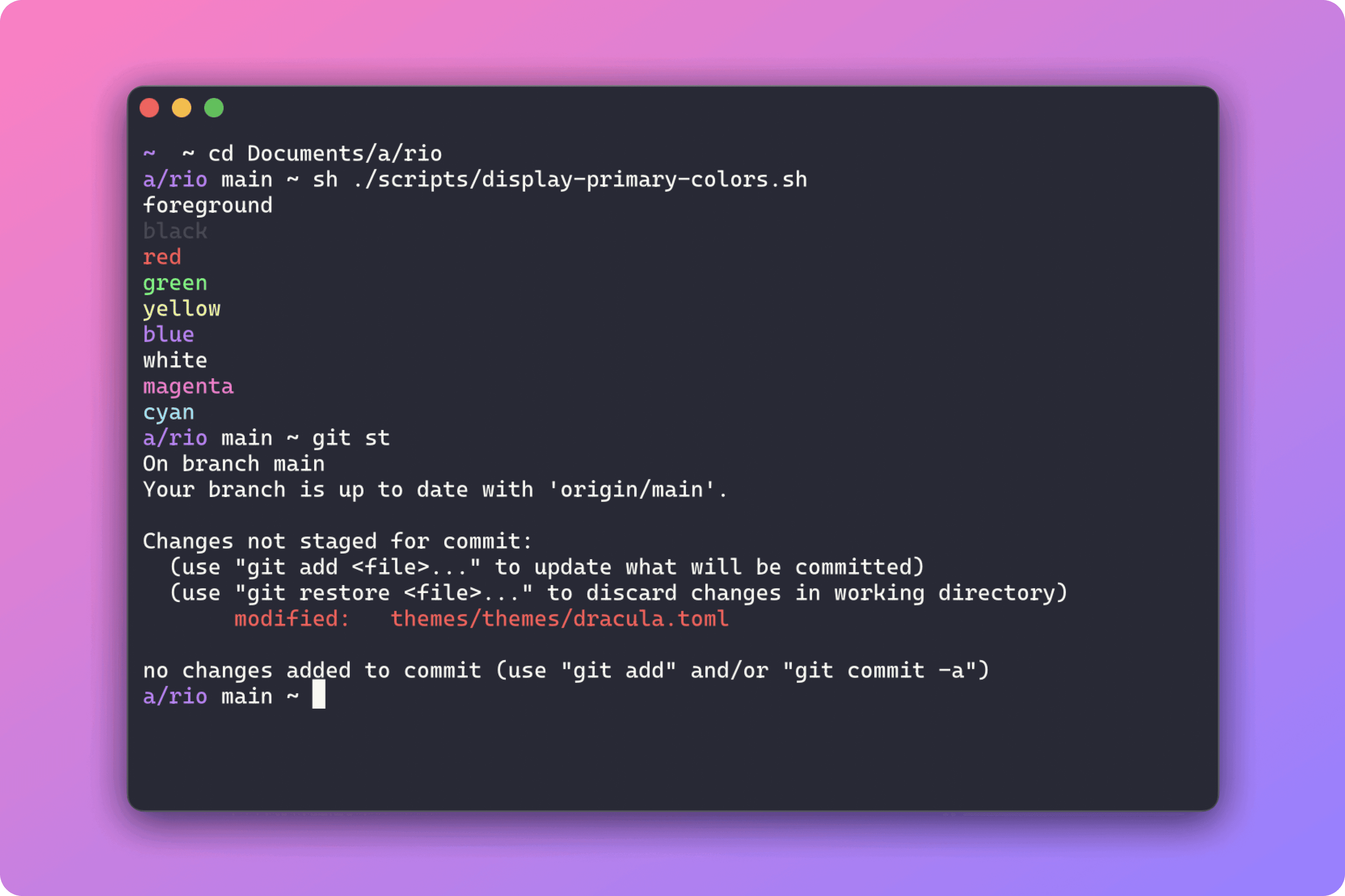 Dracula theme for ColorSlurp