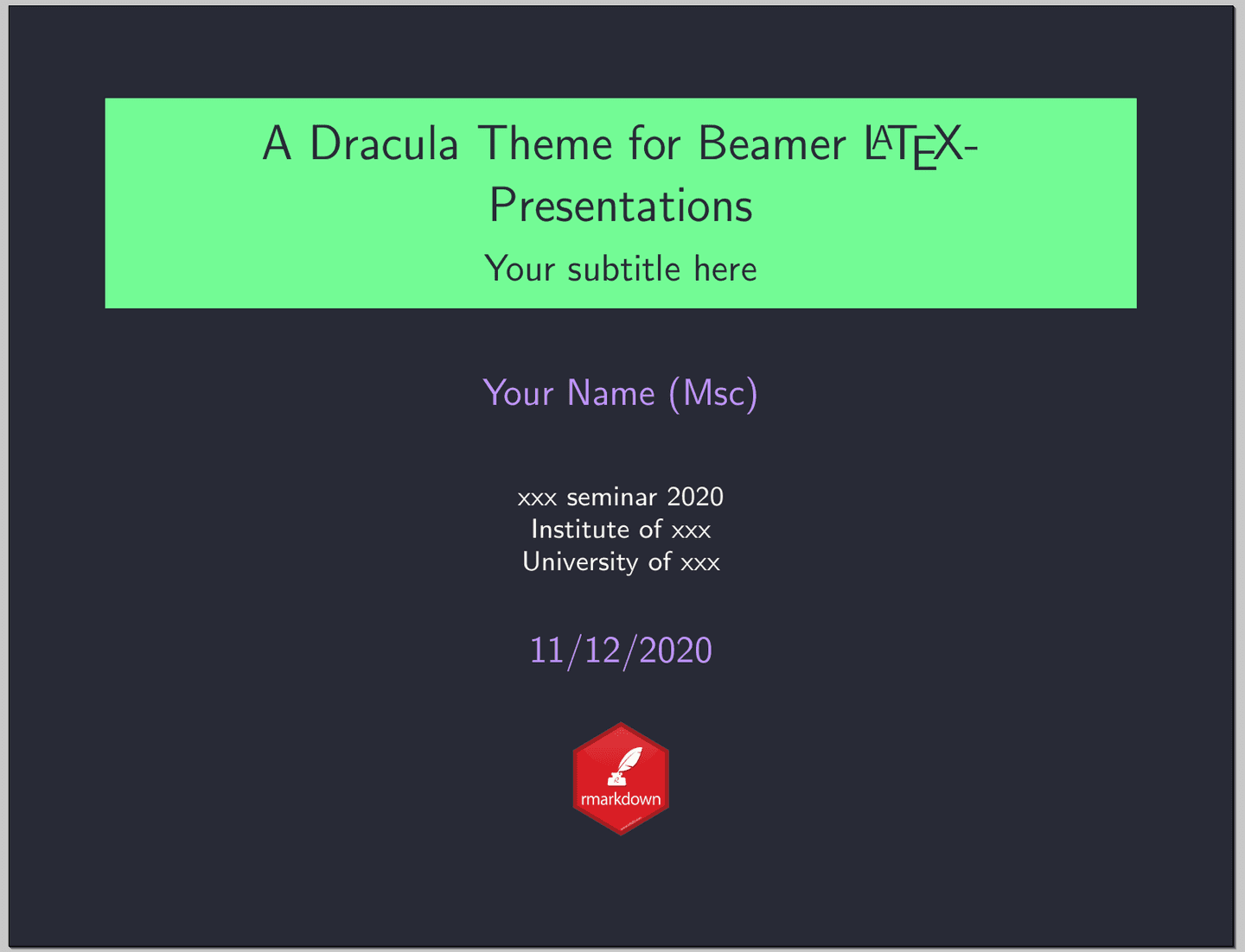 beamer - Theme Preview