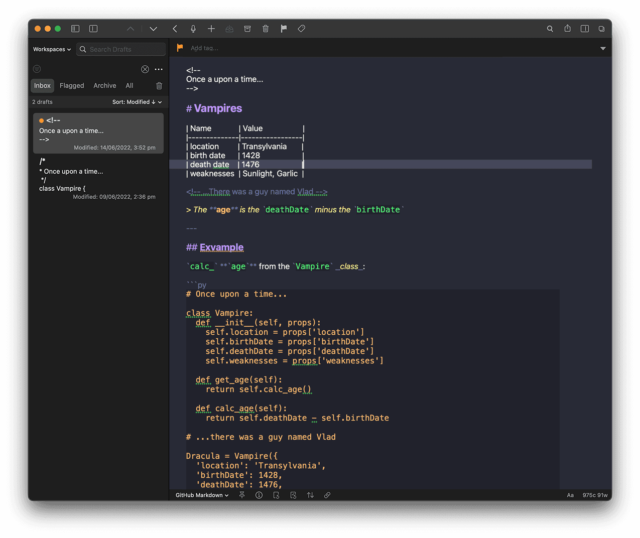 drafts - Theme Preview