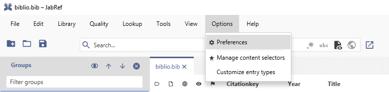 Options Tab