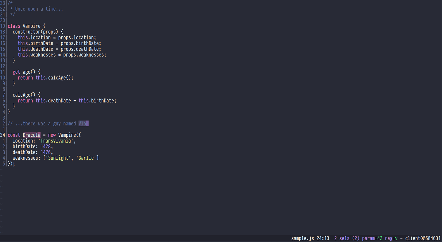 kakoune - Theme Preview