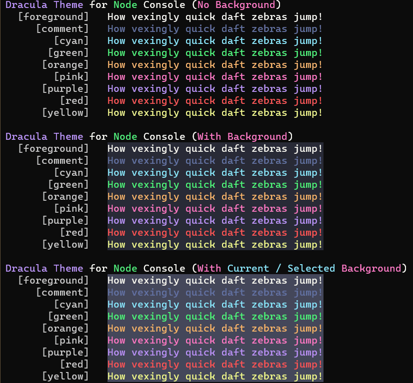 node-console - Theme Preview