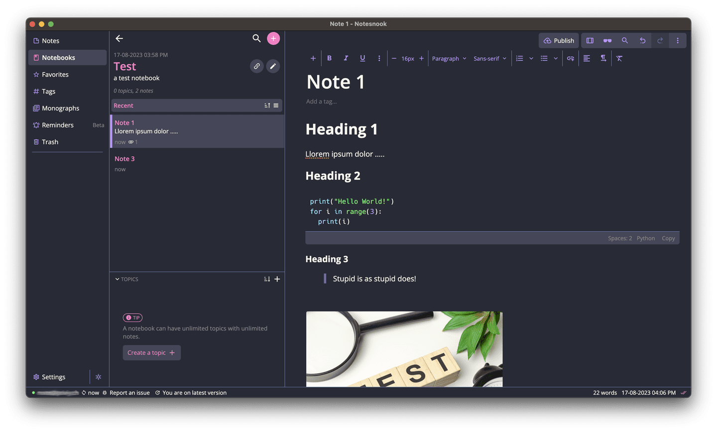 notesnook - Theme Preview