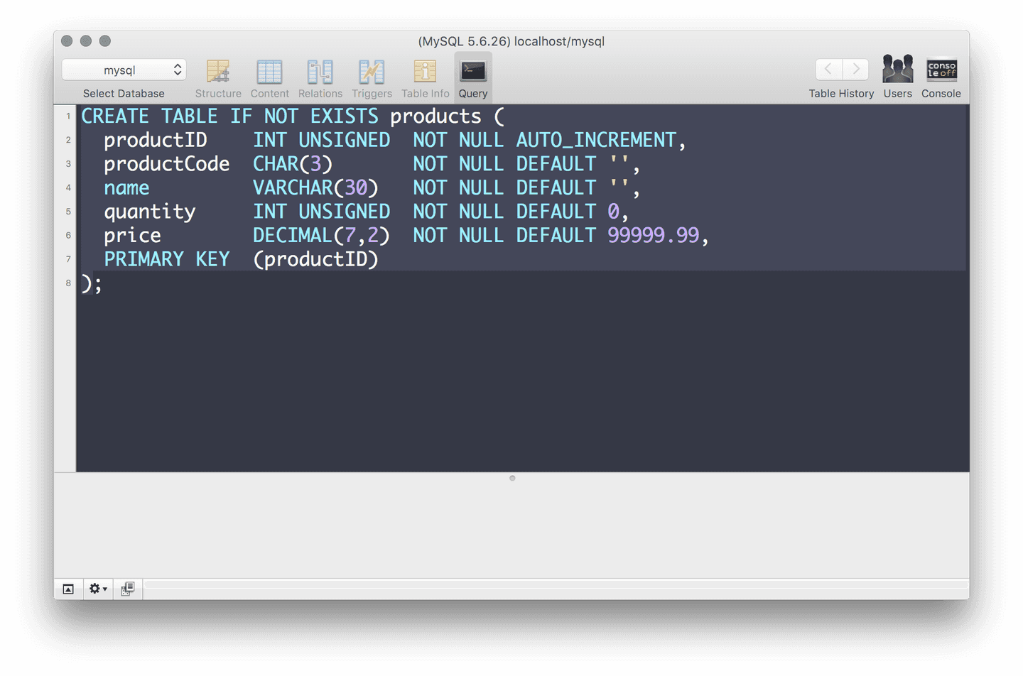 sequel-pro - Theme Preview