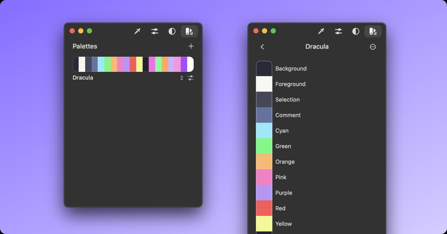 Dracula theme for ColorSlurp