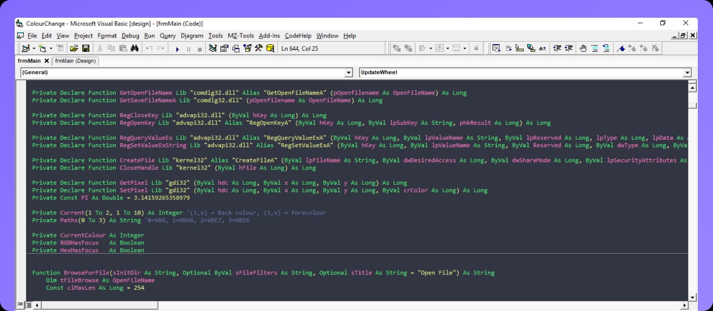 Dracula theme for Visual Basic 6