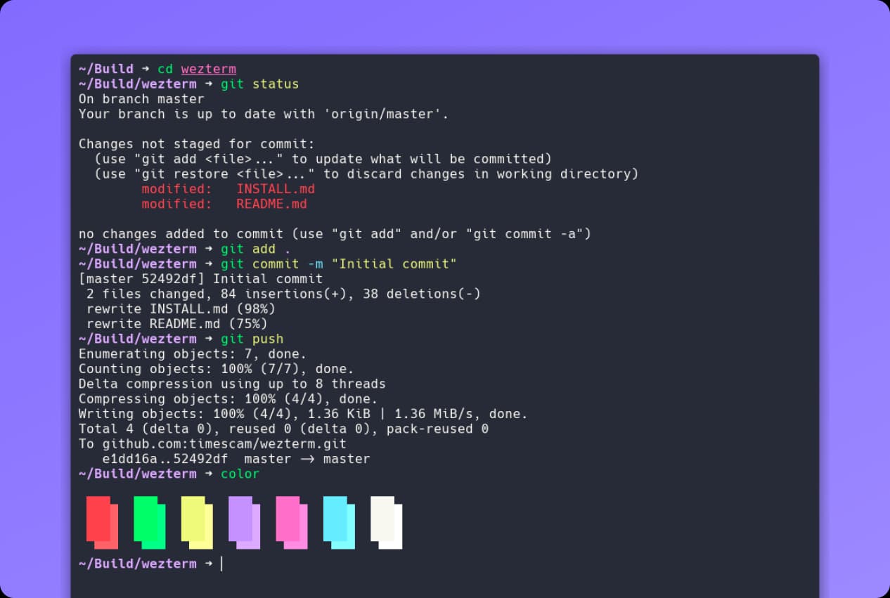 Dracula theme for wezterm