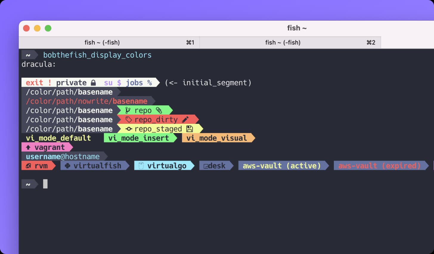 Dracula theme for bobthefish