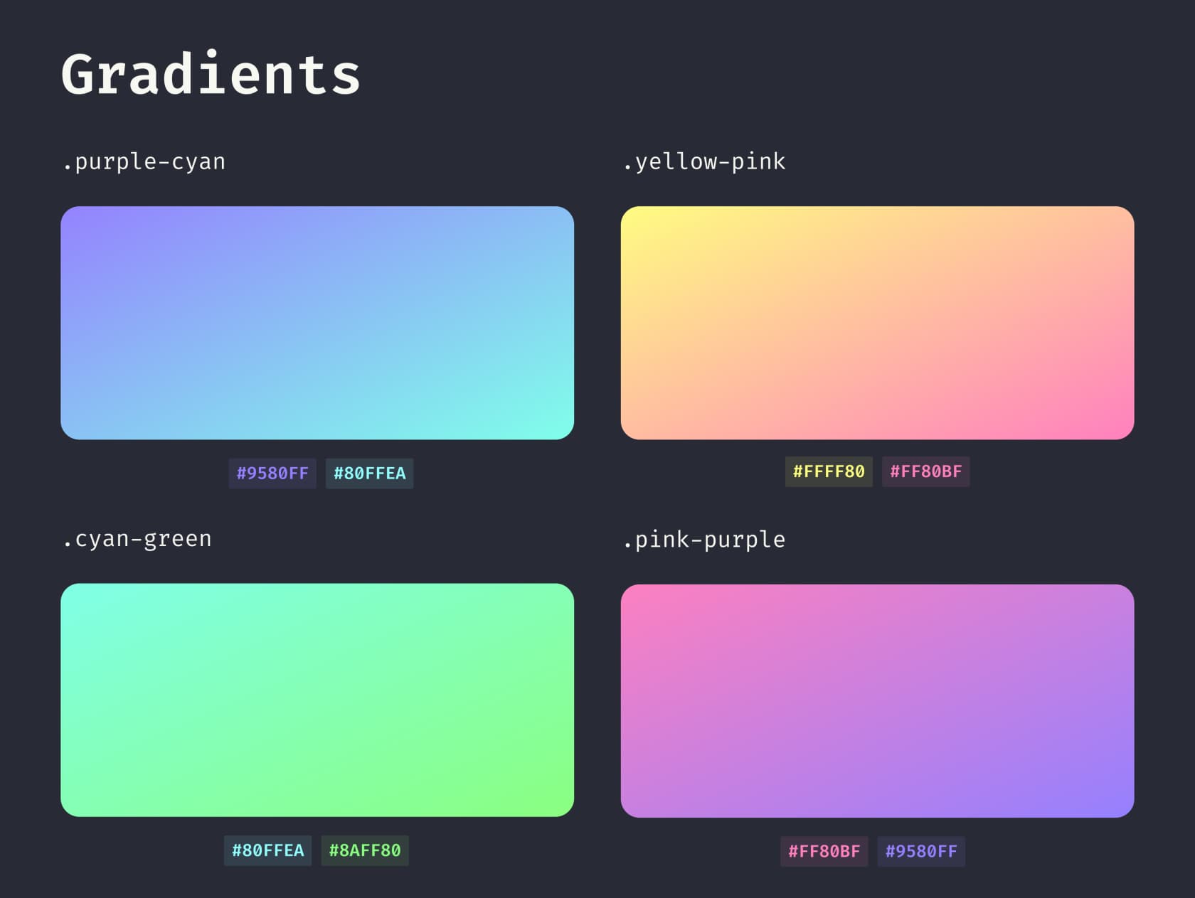 Dracula UI Gradients