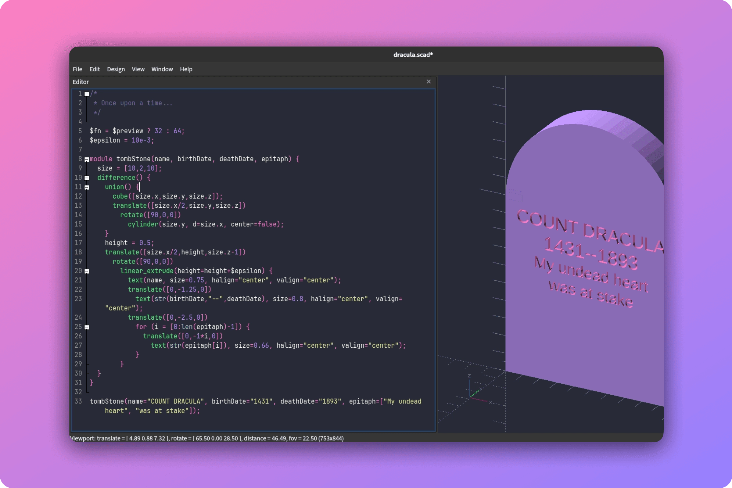 OpenSCAD Screenshot
