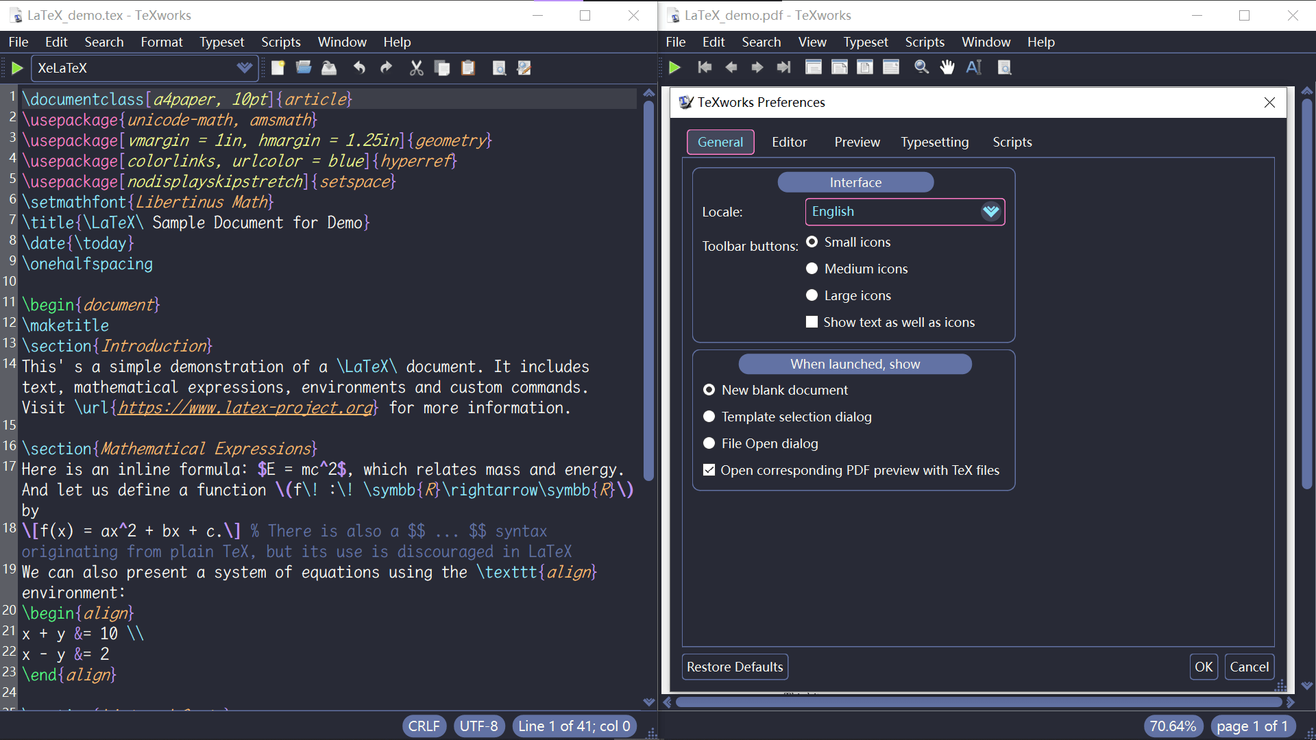 TeXworks Screenshot