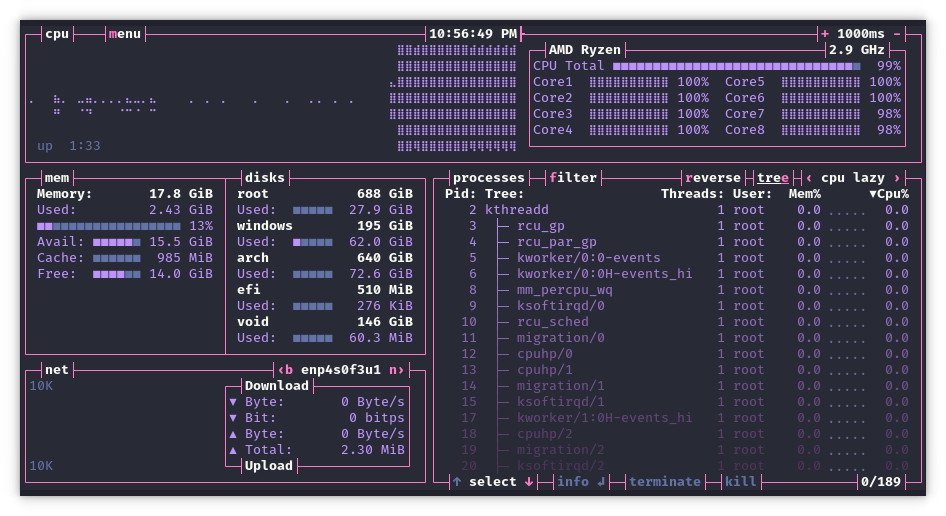 Dracula theme for Bashtop