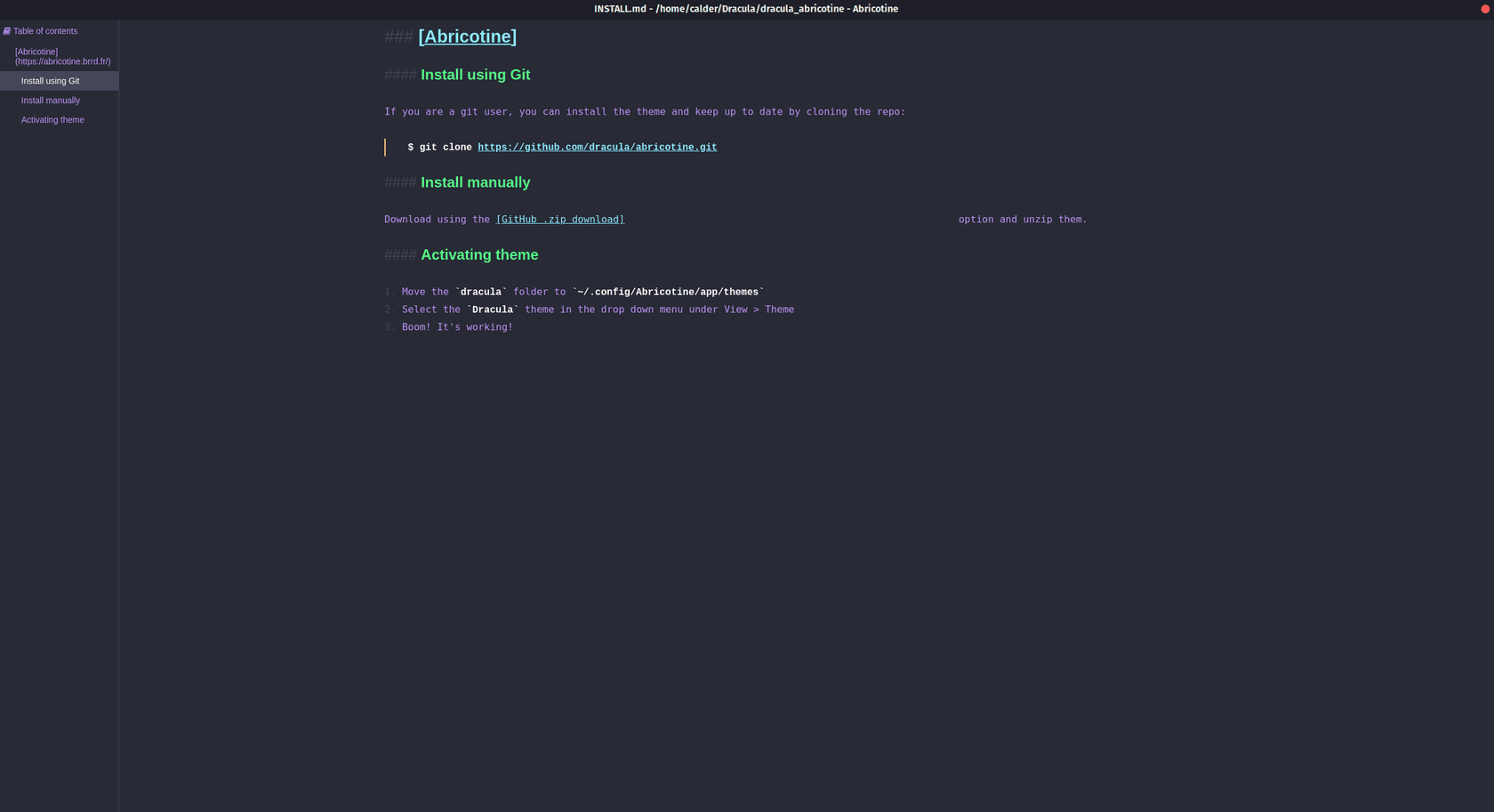 abricotine - Theme preview