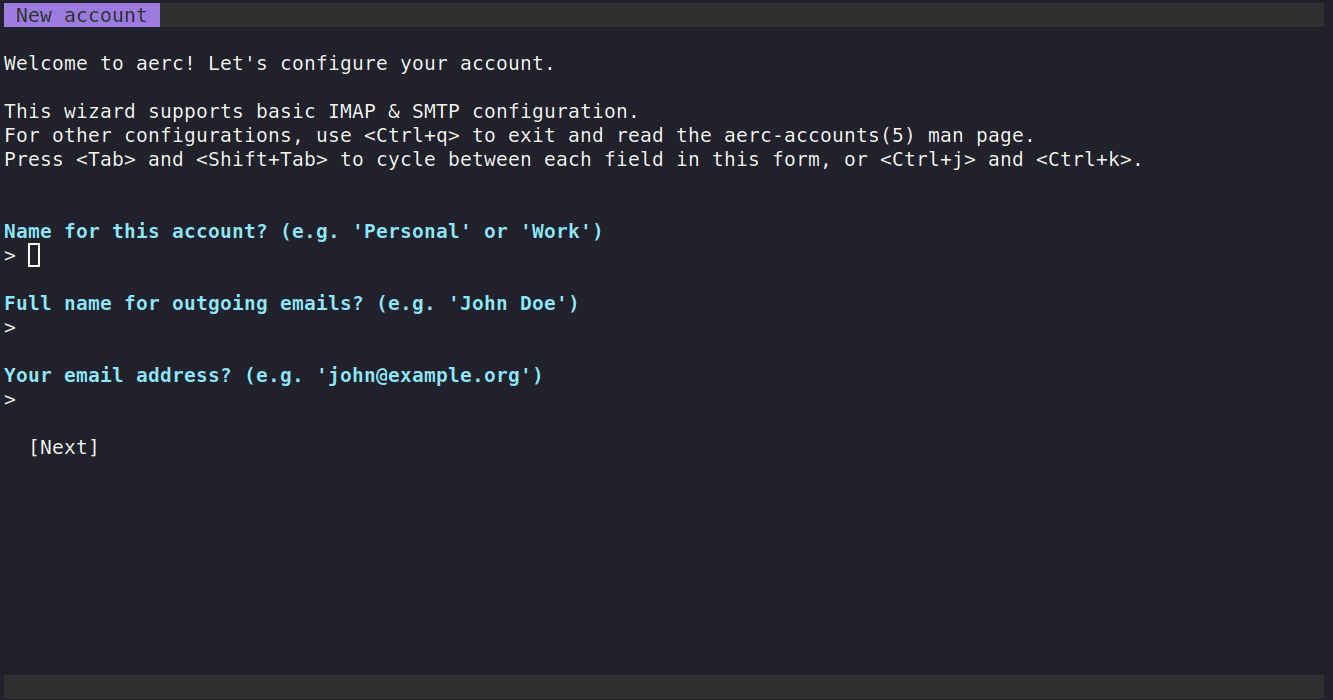 aerc - Theme preview