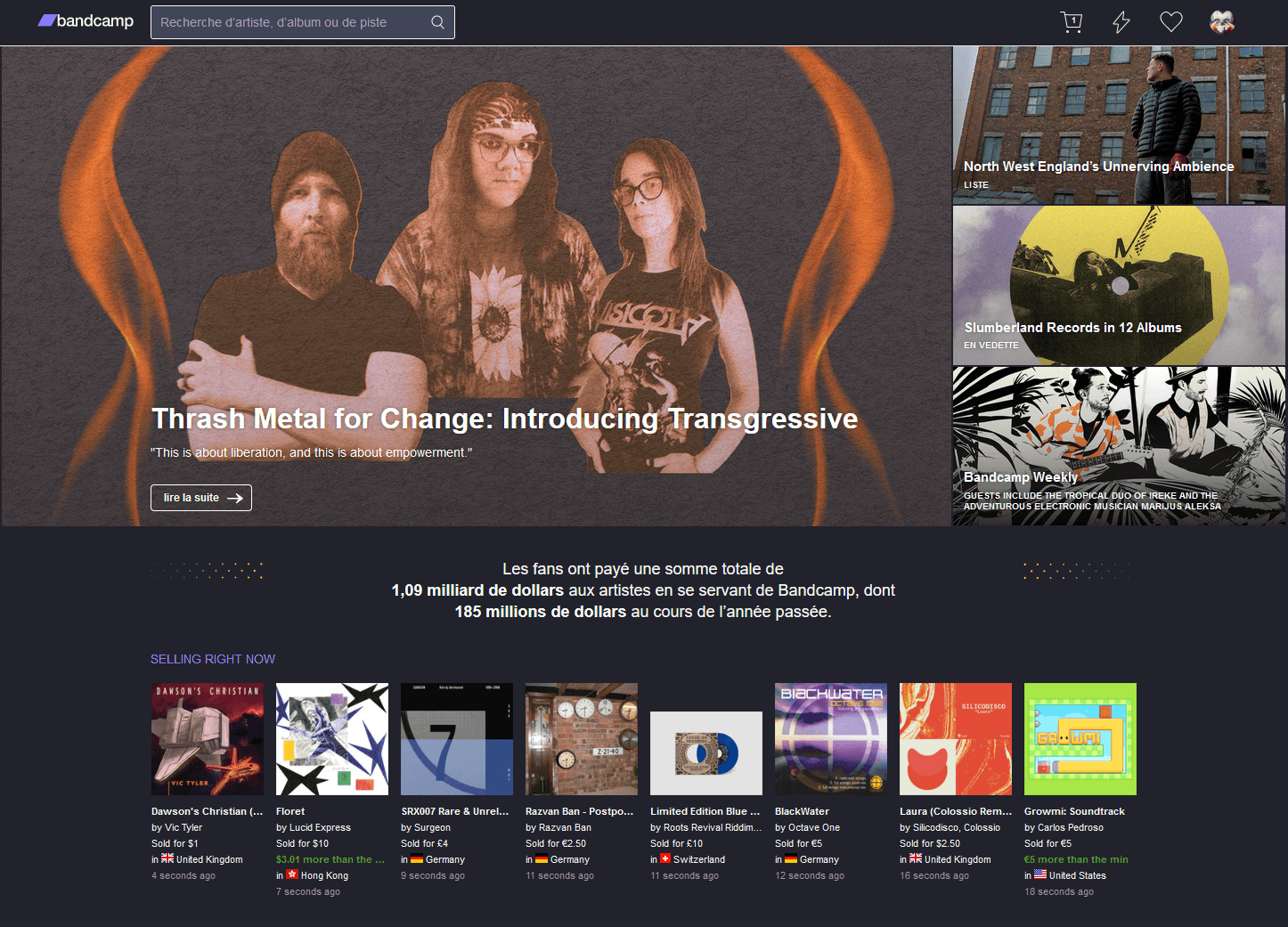 bandcamp - Theme preview