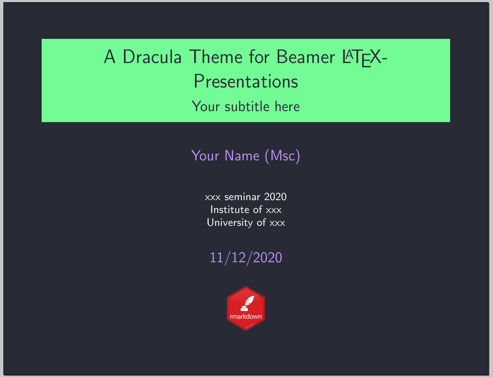 beamer - Theme preview