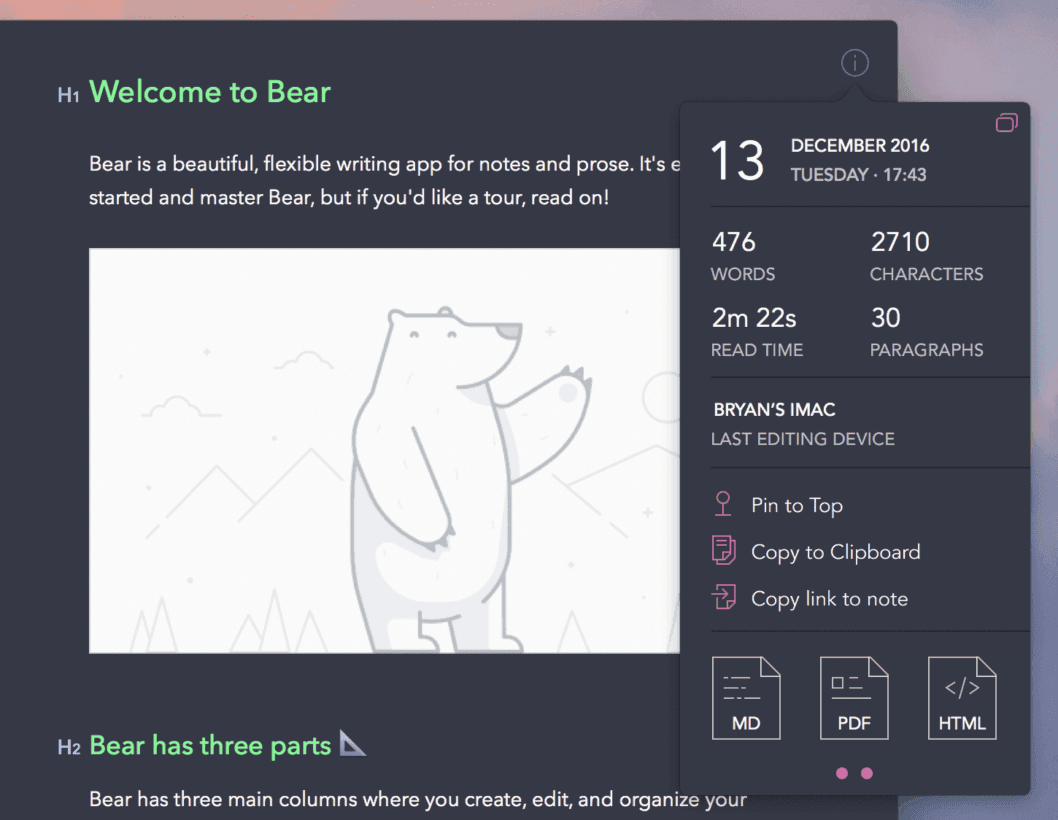 bear - Theme preview