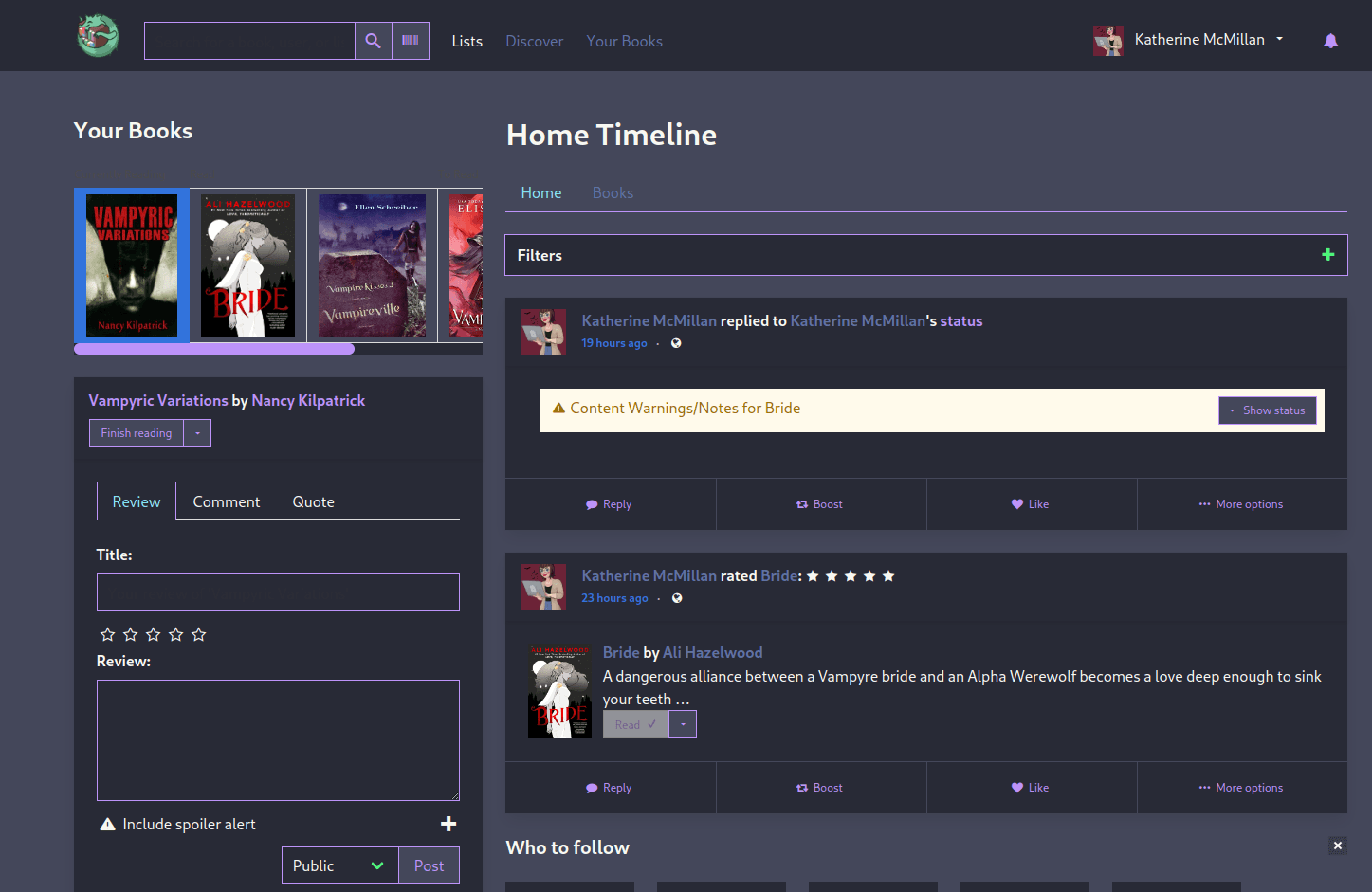 bookwyrm - Theme preview