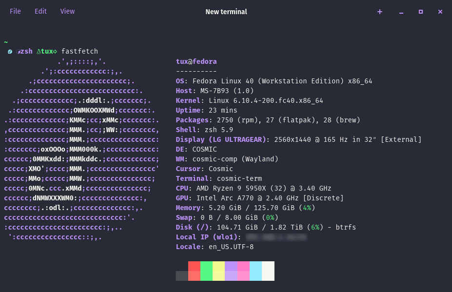 cosmic-terminal - Theme preview