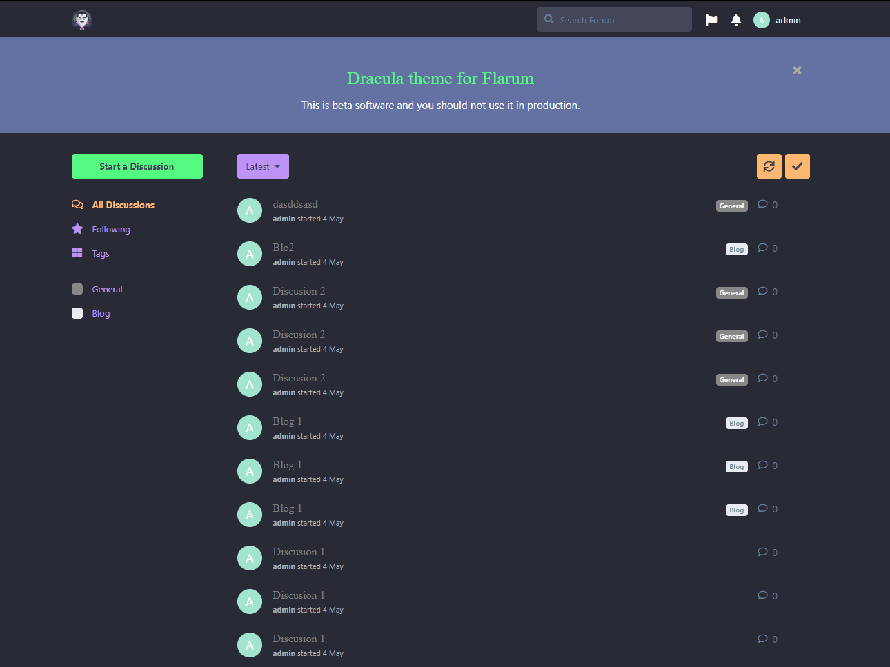 flarum - Theme preview
