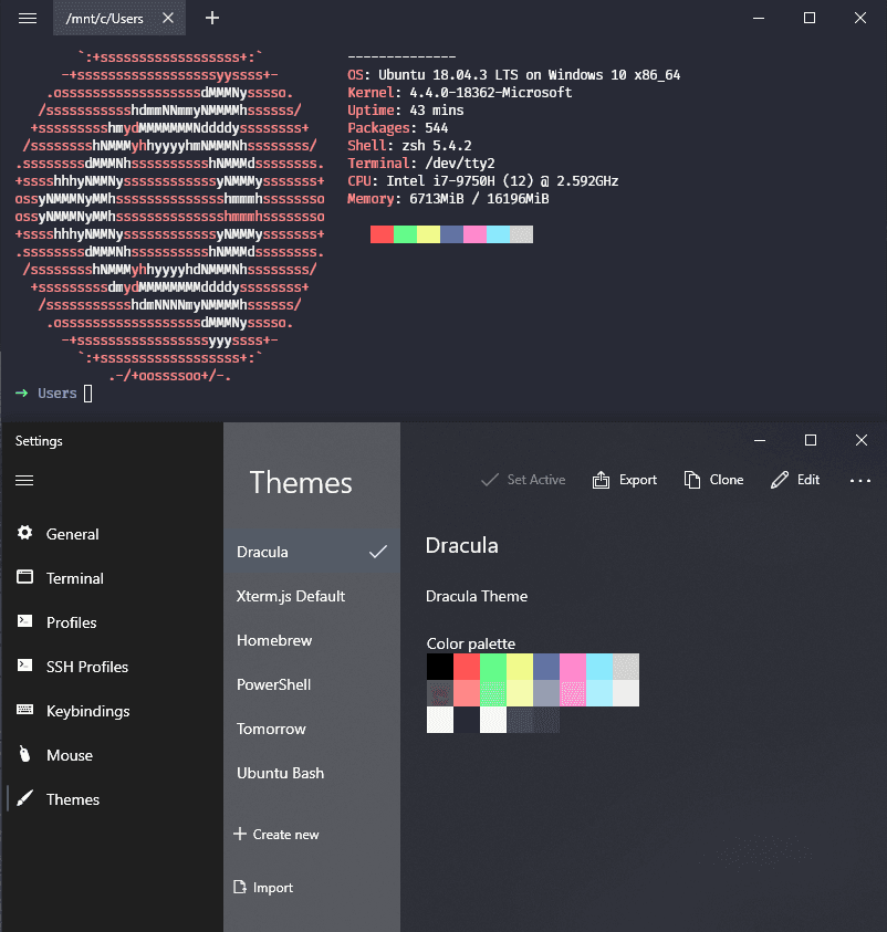 fluent-terminal - Theme preview