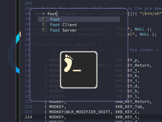 fuzzel - Theme preview