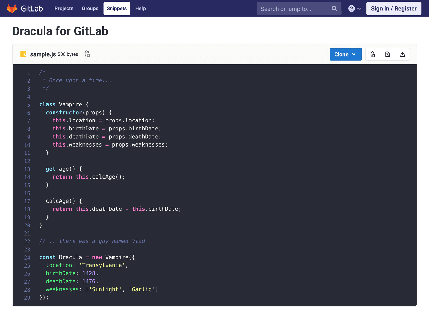 gitlab - Theme preview
