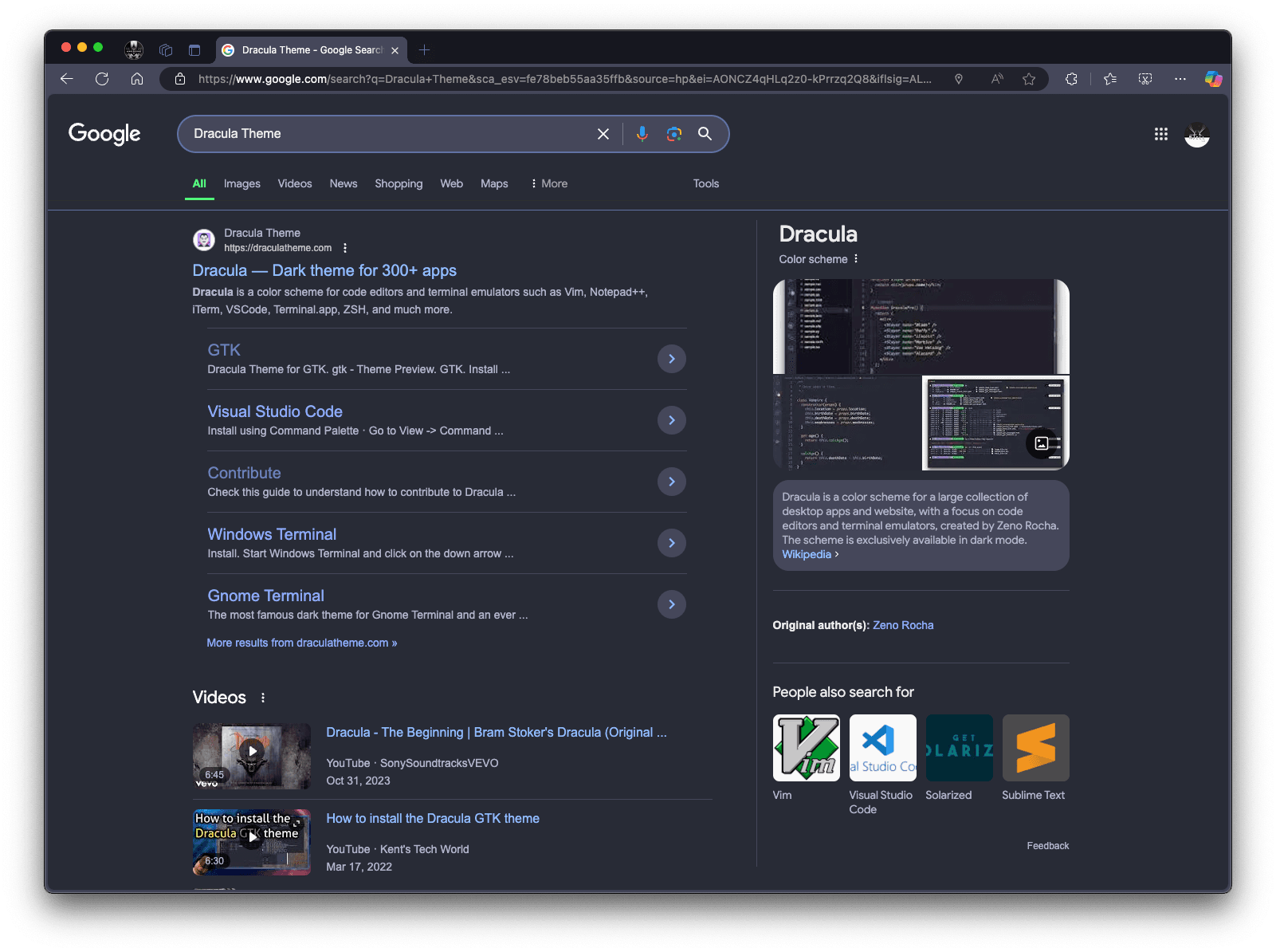 google-search - Theme preview