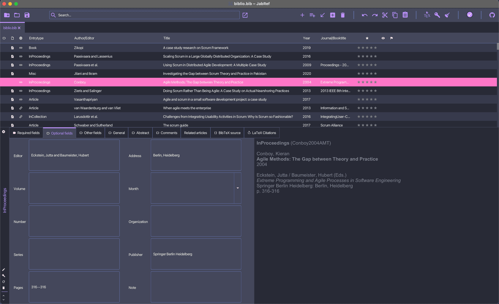jabref - Theme preview