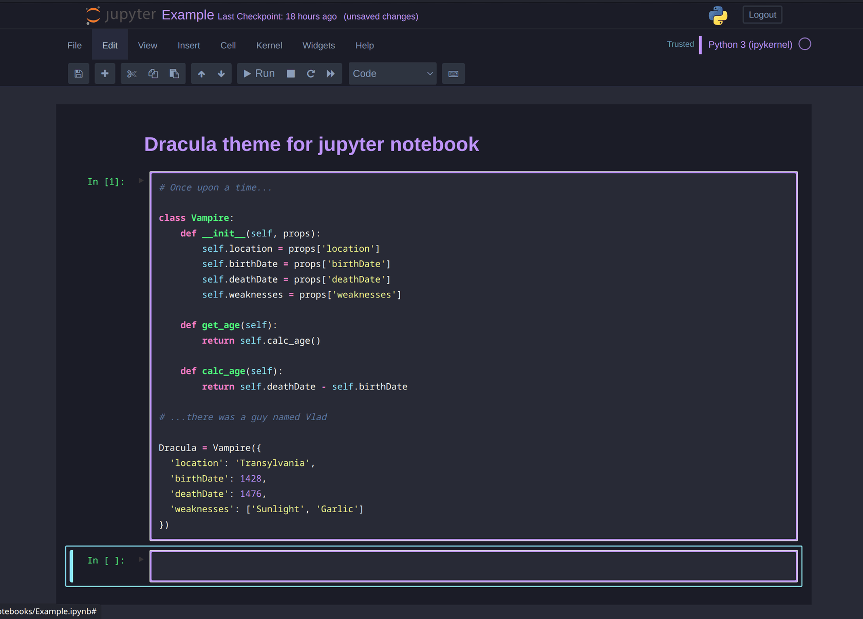 jupyter-notebook - Theme preview