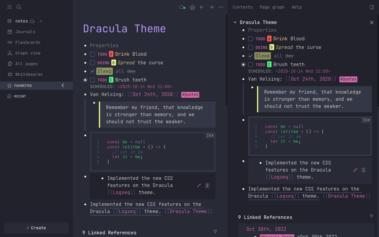logseq - Theme preview