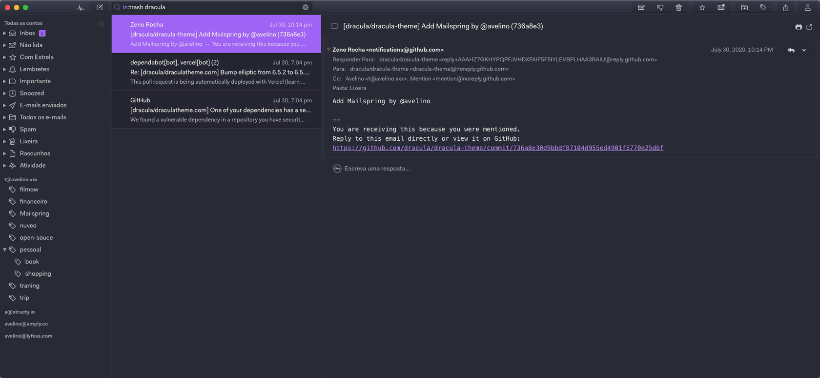 mailspring - Theme preview