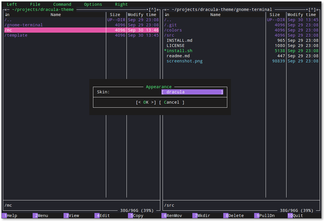 midnight-commander - Theme preview