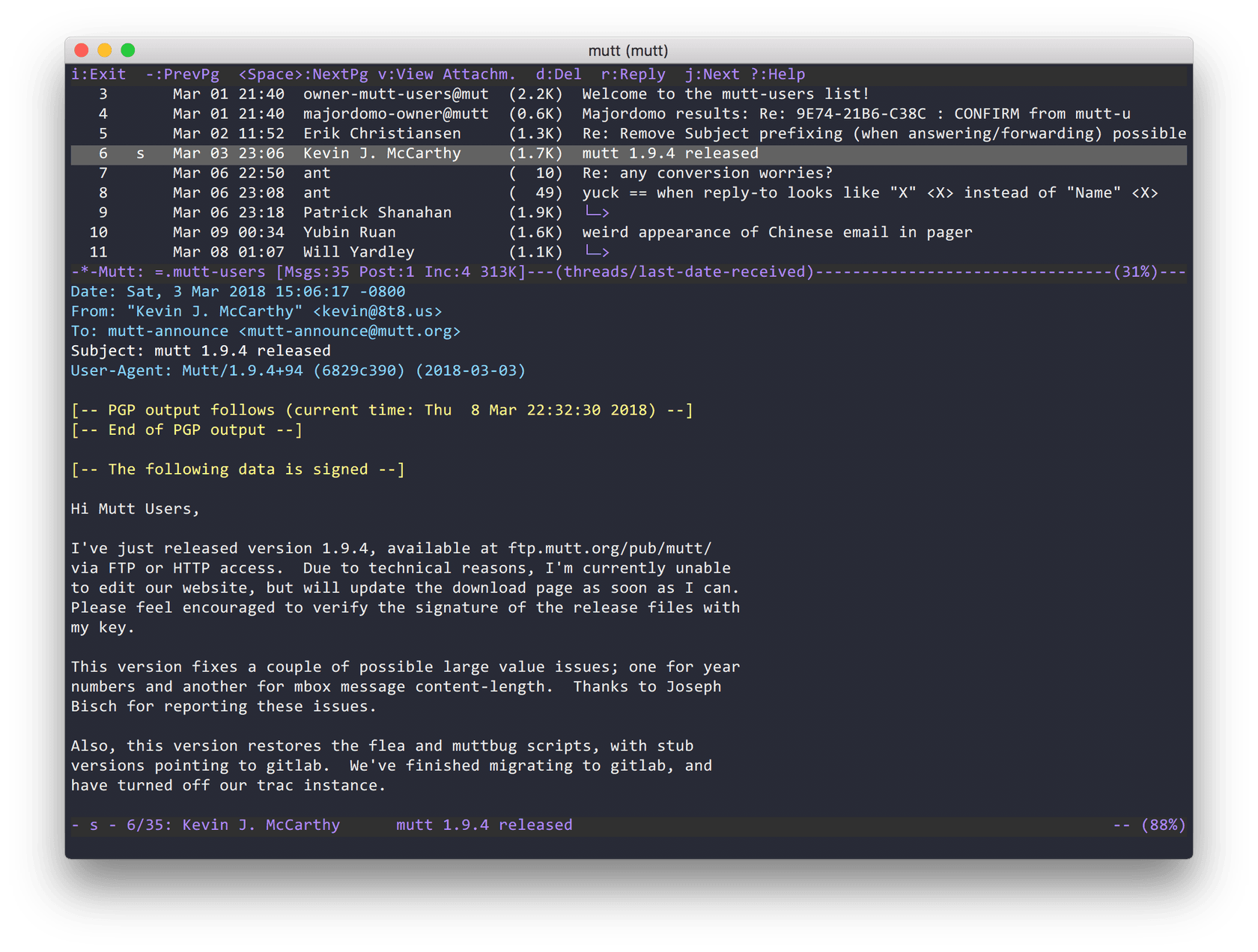 mutt - Theme preview