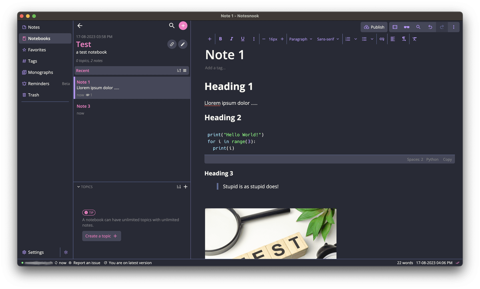 notesnook - Theme preview