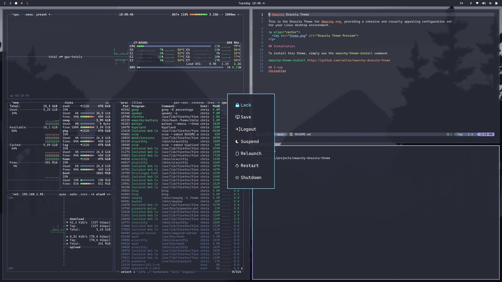 omarchy - Theme preview