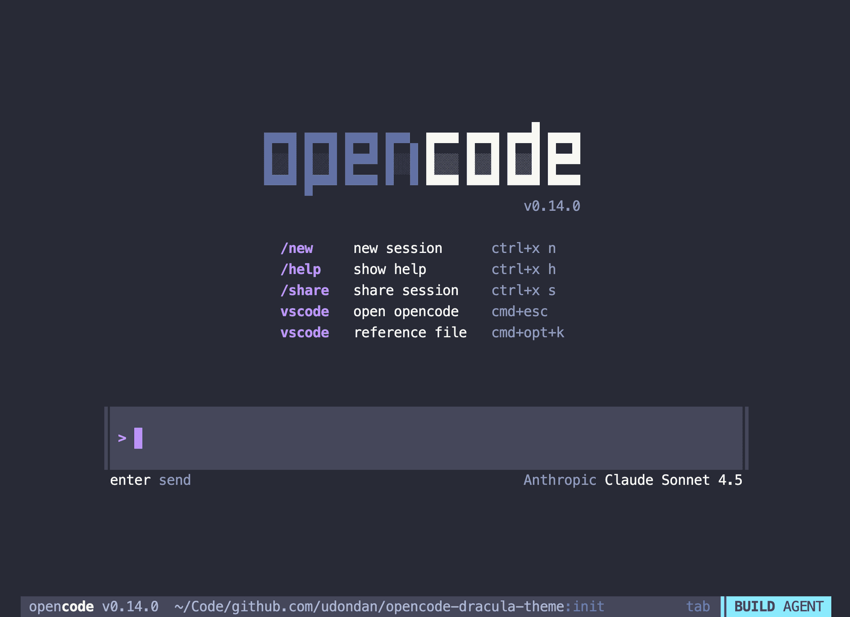 opencode - Theme preview