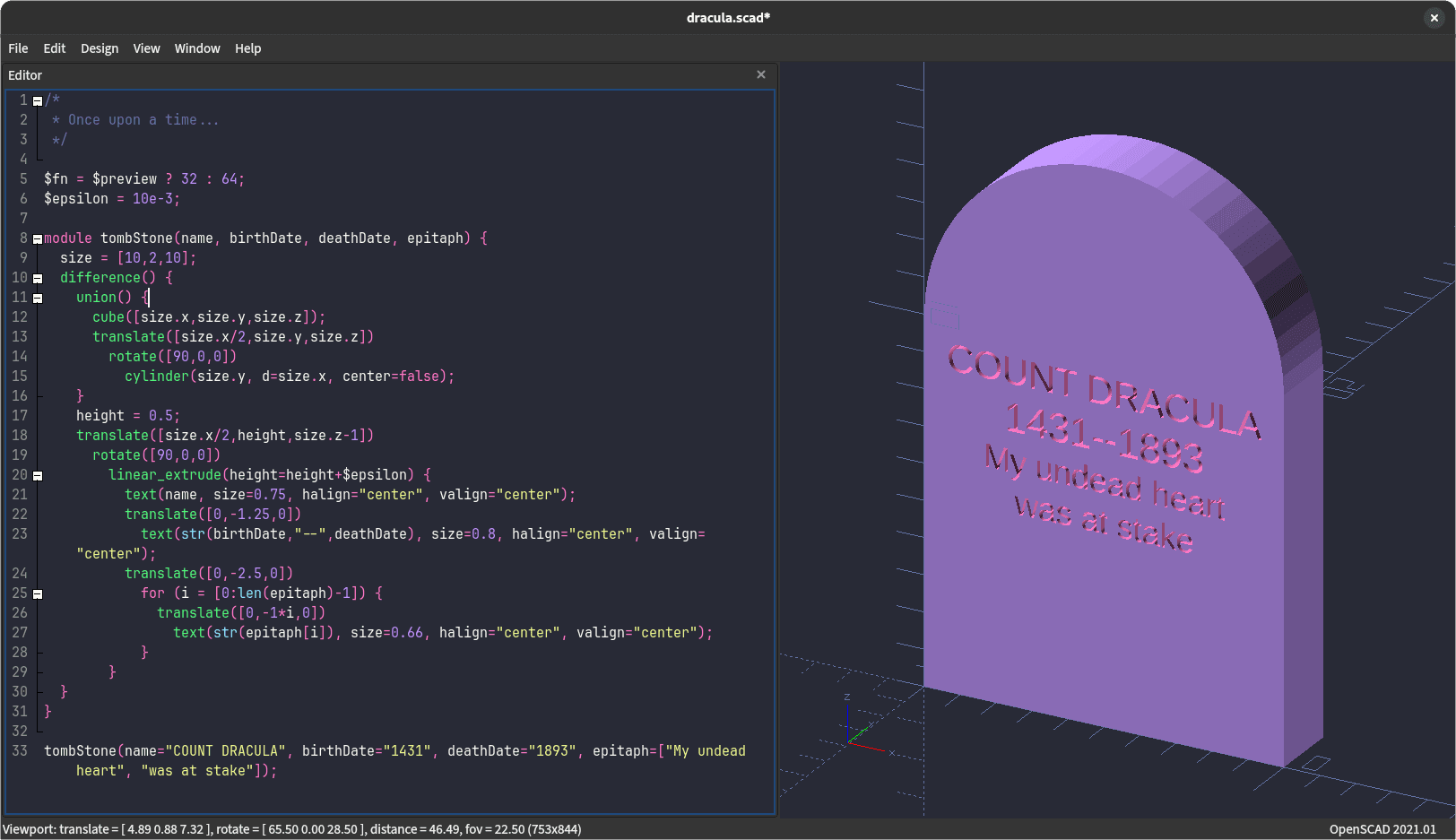 openscad - Theme preview