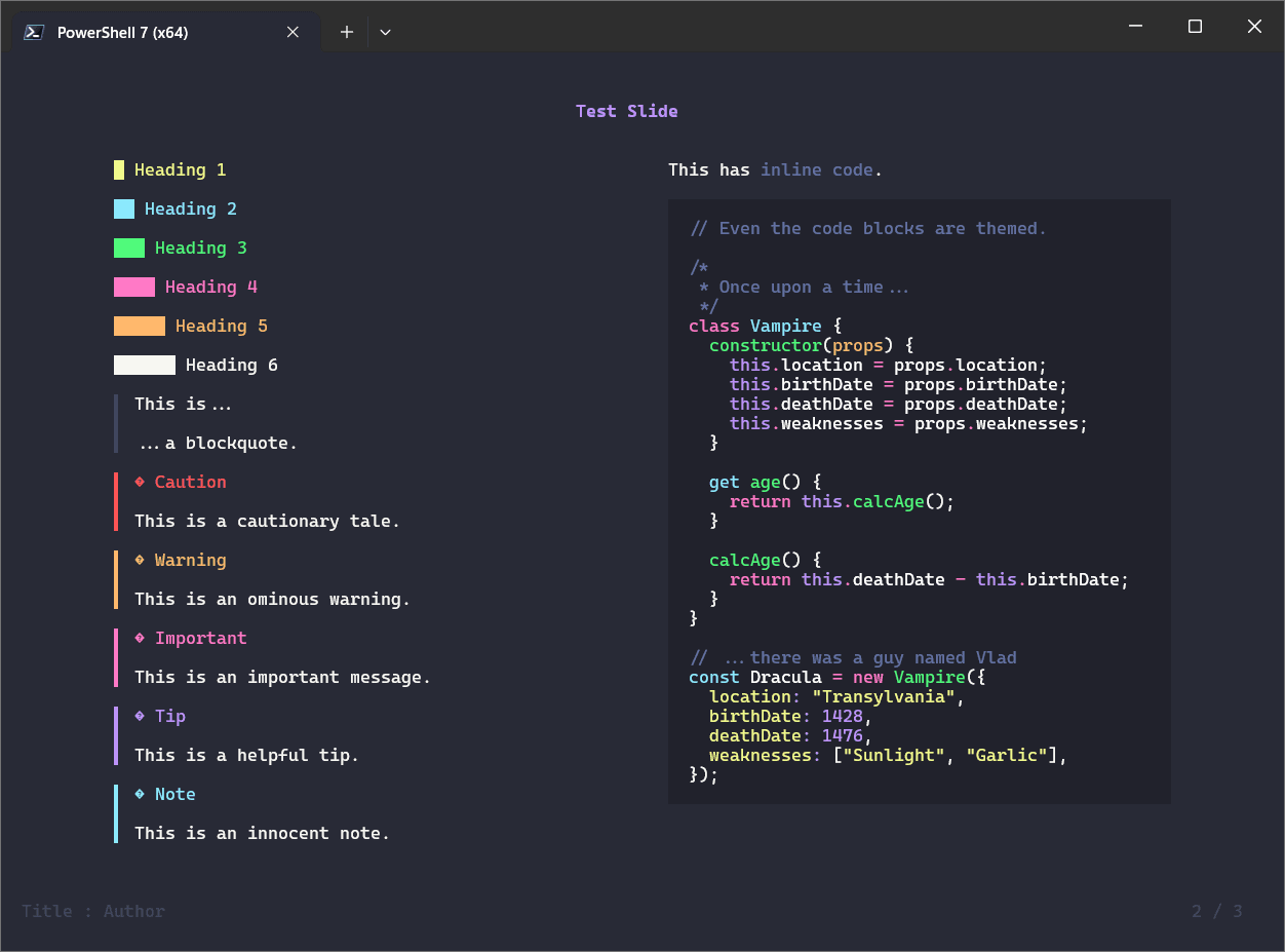 presenterm - Theme preview
