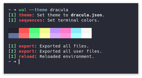 pywal - Theme preview