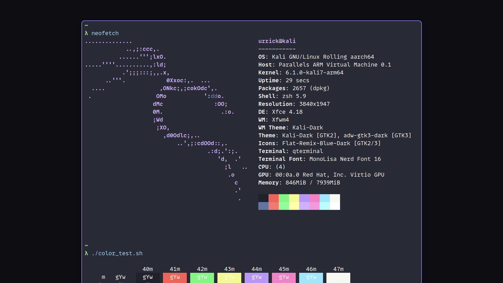 qterminal - Theme preview
