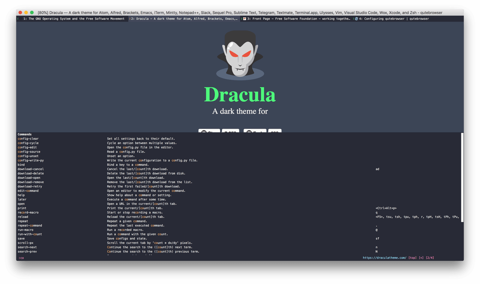 qutebrowser - Theme preview