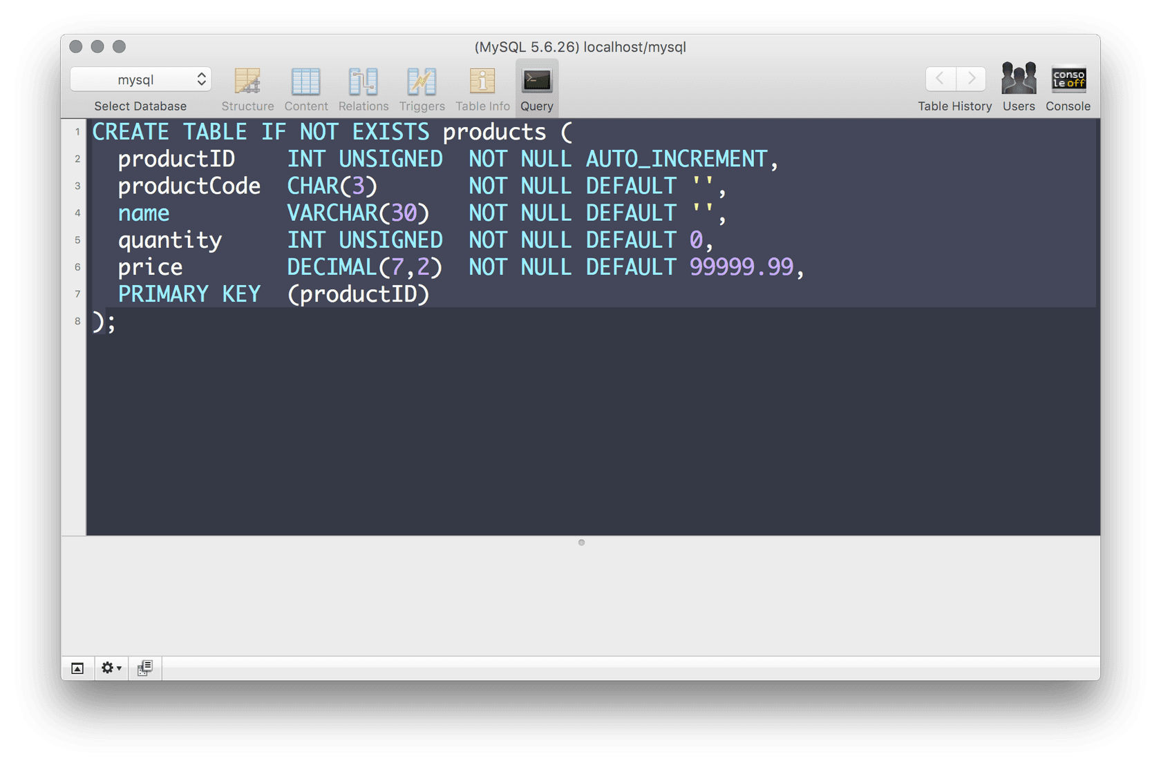 sequel-pro - Theme preview
